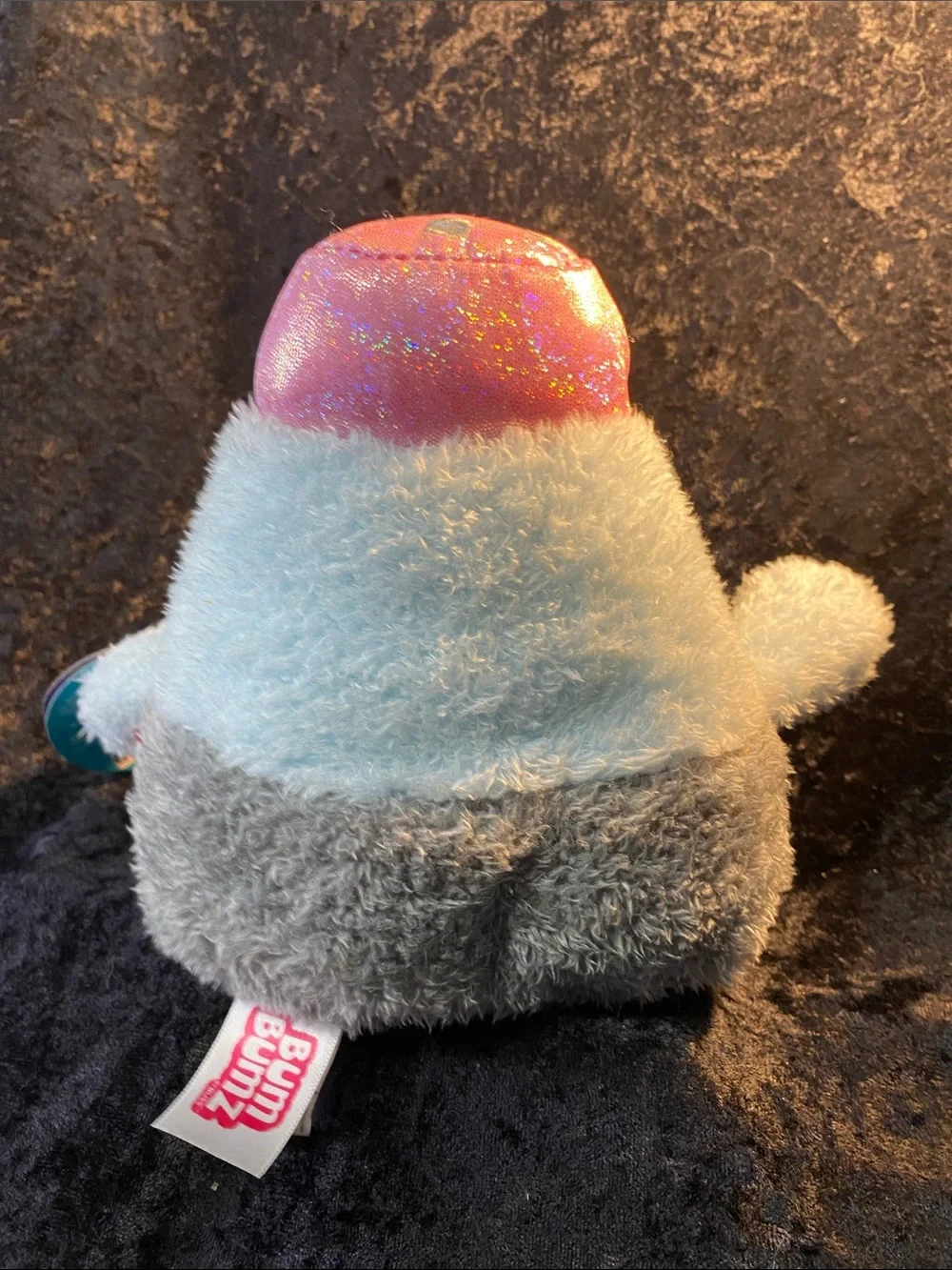 Bum Bumz Plush Squishy Toy - White, Gray & Pink